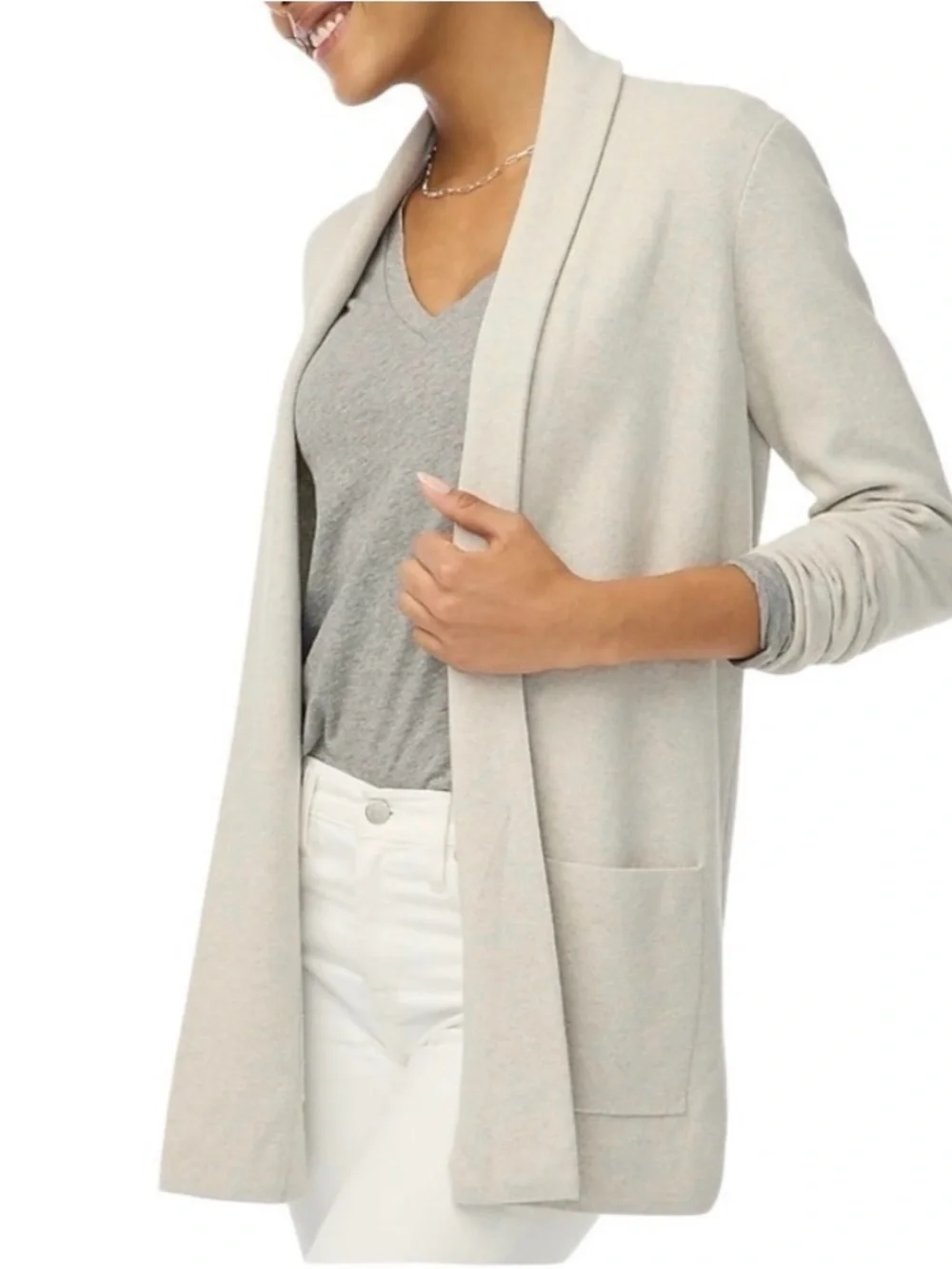 J. Crew Chelsea sweater blazer in Heather Light Grey Size XLarge